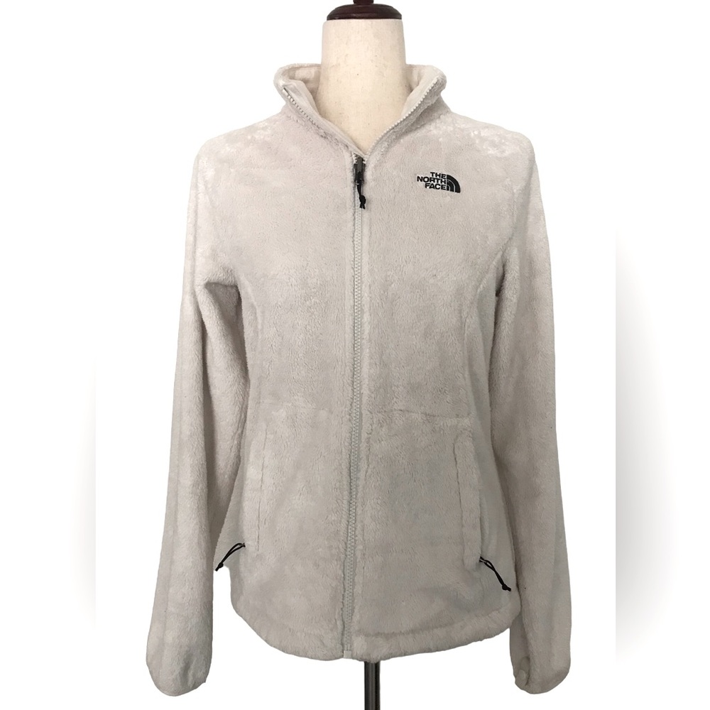 The North Face Fleece Jacket Zipper Pockets Full Zip Cream Color Size Small - Picture 10 of 13